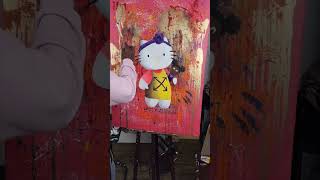 commissioned painting of Hello Kitty I just finished up. #hellokitty #acrylicpainting #custom #art