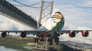 Dio miedo cuando el avión cruzó el puente más largo del mundo