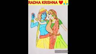 Radha Krishna 🙏 #shorts #ytshorts #trendingshorts #drawing #art #viral #artwork #krishna #radha