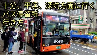 【台湾生活】台北市内から十分、平渓、深坑方面に向かうバス停留所への行き方をご紹介します。台湾好行795番のバスです。