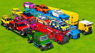 TRANSPORTING POLICE CARS & EMERGENCY VEHICLES WITH TRANSPORTER TRUCKS! Farming S