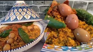 farfoucha ou knef couscous tunisien كسكسي البسباس فرفوشة ،كناف البسباس (شمر) الذ الأطباق الشعبية