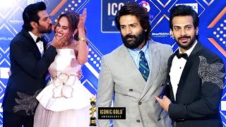 Karanveer Mehra Met Shrutika Arjun,Kartik Aaryan And Anupam Kher At Iconic Gold Awards 2025