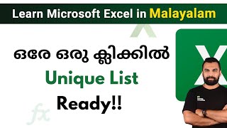 Extract UNIQUE item from a list || Excel Malayalam #shorts #exceltips #excelmalayalam