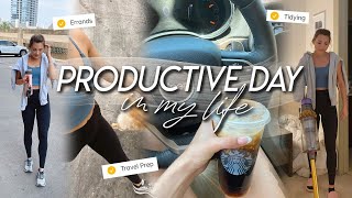 PRODUCTIVE VLOG | working out, running errands, travel prep, tidying our home, getting it all done!