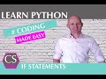 IF STATEMENT INTRODUCTION: Python IF statements in 5 easy steps. Learn Python for beginners.