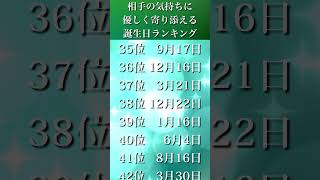 【誕生日占い】相手の気持ちに優しく寄り添える💕誕生日ランキング🔮【TOP100】#shorts #誕生日占い #あの人の気持ち