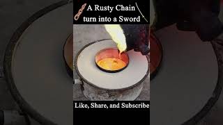 "Forging a Wakizashi from Rusted Iron Chain | A Masterpiece in the Making"
