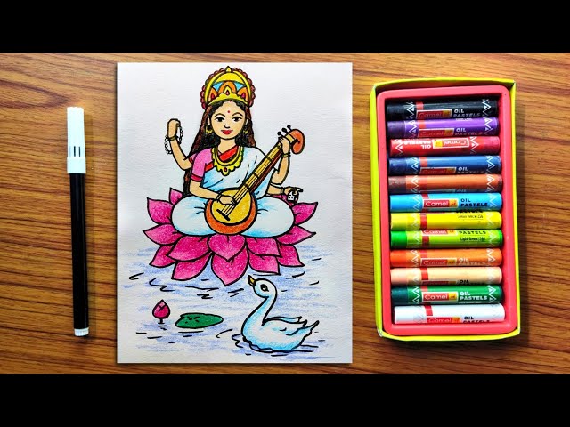 How To Draw Saraswati Step By Step