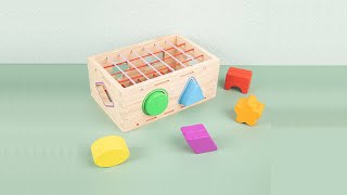 [ToyGorge] Baby Shape Sorting Toy Rainbow Wooden Toy Early Development Toy