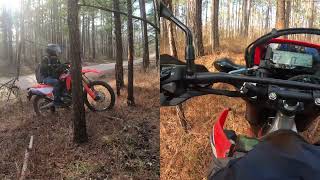 Crf300l minor trail training…… major noob…..(playing around first 15 mins. Training second 15)