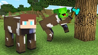 Escape Or Get Eaten As Cows in Minecraft