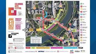 Columbus Arts Festival parking, downtown road closures