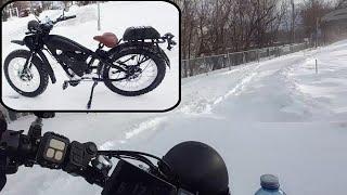 Ebike With 3 Motors in the Deep Snow, Crashes.