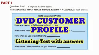 DVD CUSTOMER Profile Listening Test