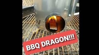 BBQ DRAGON Insanity Chimney, Fire Supercharger fan, and Dragon Wing Folding Grill Shelf