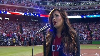 WS2011 Gm5: Texas native Demi Lovato sings the anthem