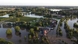 overstroming roer bij Etsberg  en  Vlodrop 17-7-2021