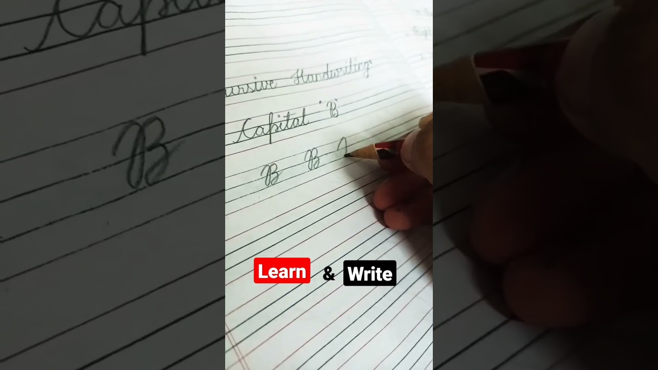 #short #capital B In Cursive Handwriting #learn &write - YouTube