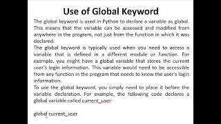 Python Part16 Scope Of Variable, First Object Class