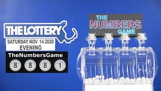 Evening Numbers Game Drawing: Saturday, November 14, 2020