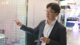 [LED \u0026 OLED EXPO 2019] 솔루팜, 풀컬러 구현한 자유변형 필름 디스플레이 ‘투명 LED Film Display’ 선봬