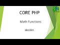 #6 - decbin in PHP || PHP Math Functions