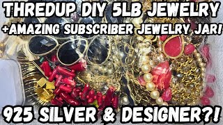 925 SILVER 😍 Thredup DIY 5lb Jewelry Jar Unboxing + AMAZING JEWELRY BAG #jewelryjar #jewelryunboxing