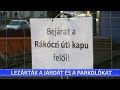 lezárták a járdát és a parkolókat