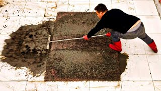 lncredibly hard dirty flooded carpet cleaning ASMR