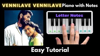 Vennilave Vennilavae Piano Tutorial with Notes | AR Rahman | Minsara Kanavu | Hariharan | 2021