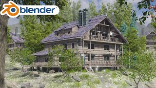 [blender] Realistic background modeling seen in time-lapse videos!