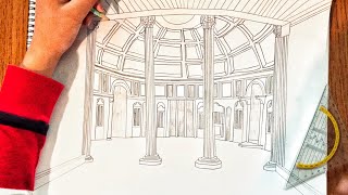[Draw with me #59] Pantheon in Rome | 로마 판테온 펜슬 드로잉
