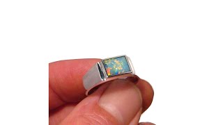 Mens Opal Ring 925 Sterling Silver Size 10.5 - 7607 | FlashOpal