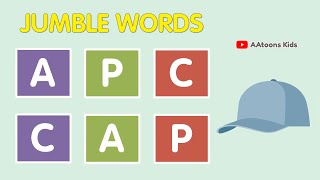 Jumble words for kids | 3 letters jumble words | Kids vocabulary | @AAtoonsKids