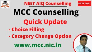 MCC Counselling - Quick Update on Choice Filling \u0026 Change in Category #MedicalMantra_9650196483