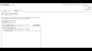 Warmup-1 (not_string) Python Tutoriall || Codingbat.com