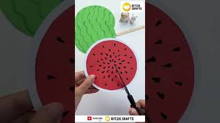 Easy Paper Craft | Craft ideas with paper | Watermelon #papercraft  #PaperWatermelon #diy #shorts