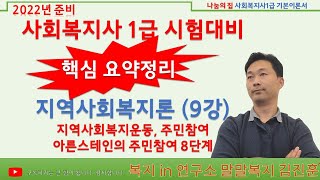 지역사회복지론 핵심요약강의, 9강, 지역사회복지운동, 주민참여, 아른스테인의주민참여 8단계 , 제주, 복지 in 연구소, 말말복지 김진훈