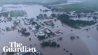 Queensland floods: aerial footage shows flooding in Ingham as heavy rains soak state's north