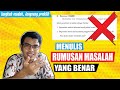 CARA MEMBUAT RUMUSAN MASALAH PENELITIAN YANG SISTEMATIS