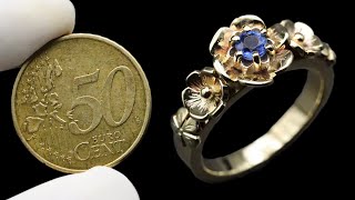 Flower ring out of a coin - how to make jewelry from a coin