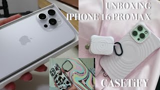 📦 UNBOXING 開箱 |📱IPHONE 16 PRO MAX | white titanium | casetify | airpods pro case | iphone 14 pro max