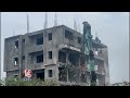 hydra demolishing illegal construction in madhapur sunnam cheruvu v6 news