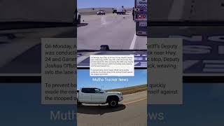 Officer Pulled Over Truck Driver & Pickup Truck Hits Patrol Car  (Mutha Trucker News)