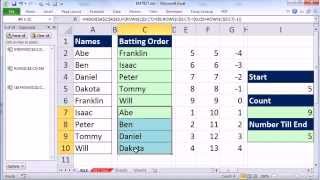 Excel Magic Trick 917: Rotating List With Formula (For Little League Baseball Batting Order)