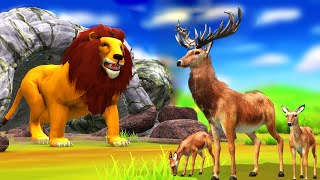 मूर्ख शेर और चतुर हिरण के बच्चे Foolish Lion and Clever Deer Babies Hindi Kahaniya हिंदी कहनिया