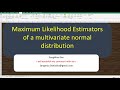 070 Maximum Likelihood Estimators of a multivariate normal distribution in Excal and R