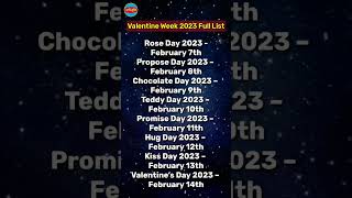 Valentine Day Status 2023 | Valentine Week List 2023 | Valentine Day 2023 Whatsapp Status | Rose Day