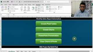 Excel VBA Automation Project | Monthly Sales Report Automation | Pivot | Charts | PPT Automation